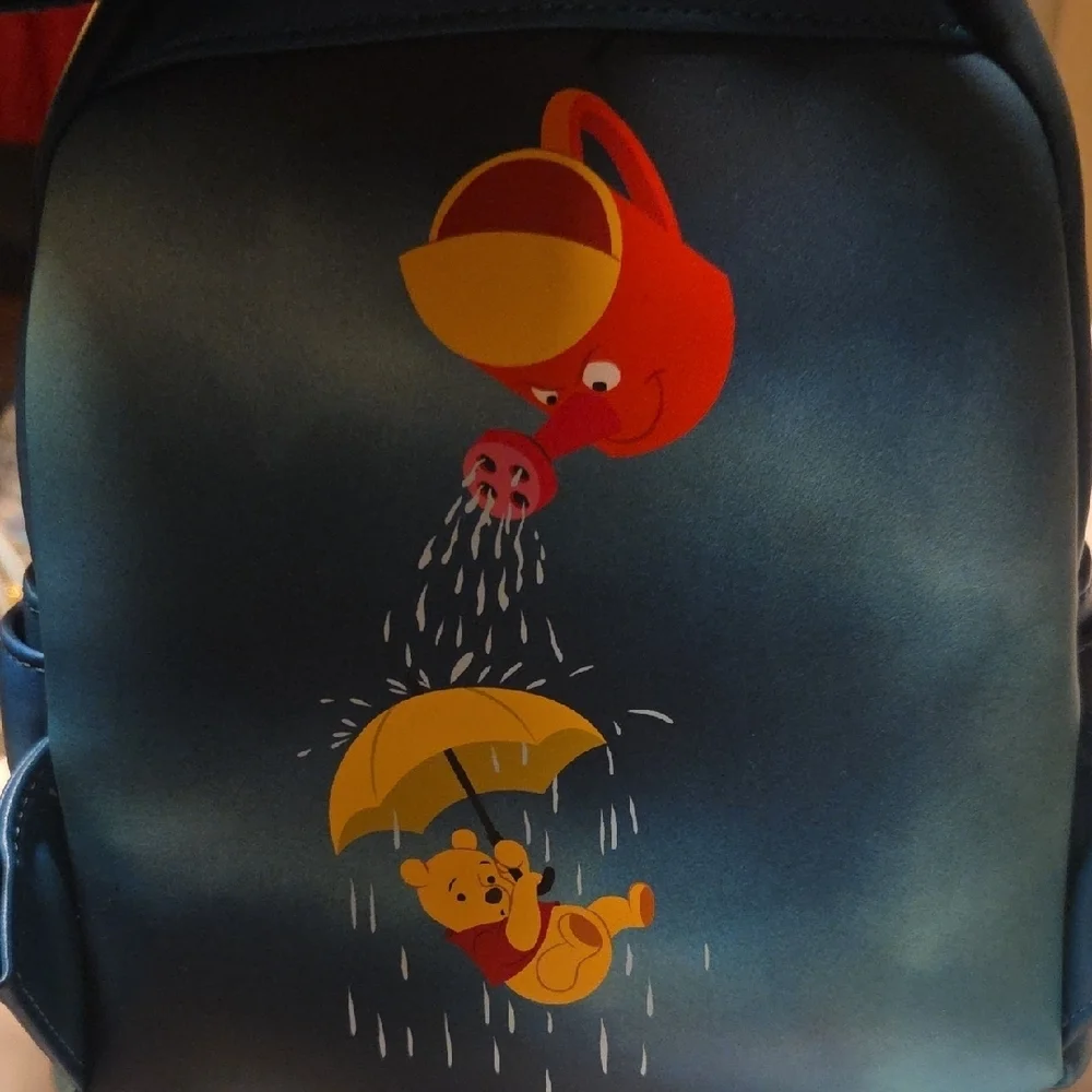 Loungefly Blue and Gold Winnie the Pooh Kids Backpack - Picture 7 of 11